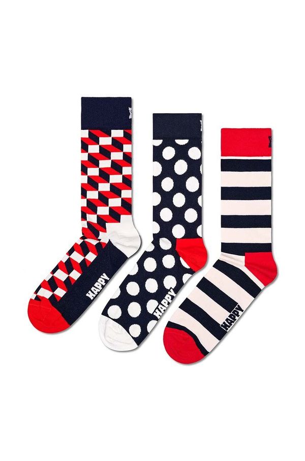 Happy Socks Nogavice Happy Socks Classic Filled Optic Socks 3-pack