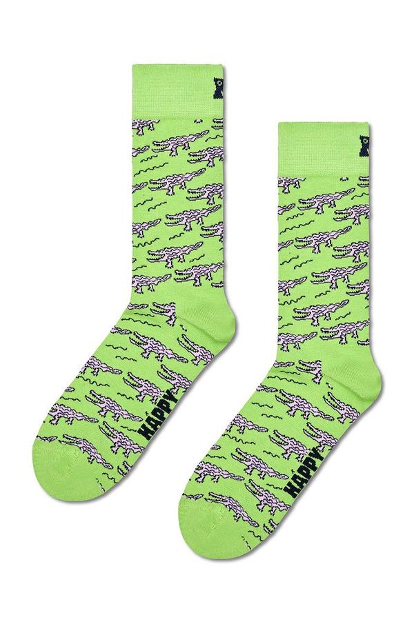 Happy Socks Nogavice Happy Socks Crocodile zelena barva