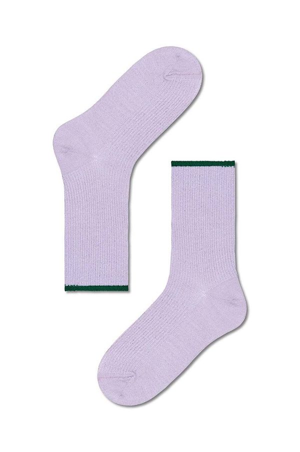 Happy Socks Nogavice Happy Socks Mariona Crew Sock ženske, vijolična barva