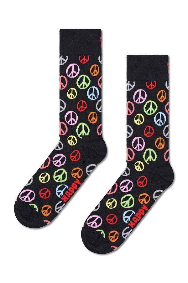 Happy Socks Nogavice Happy Socks Peace črna barva