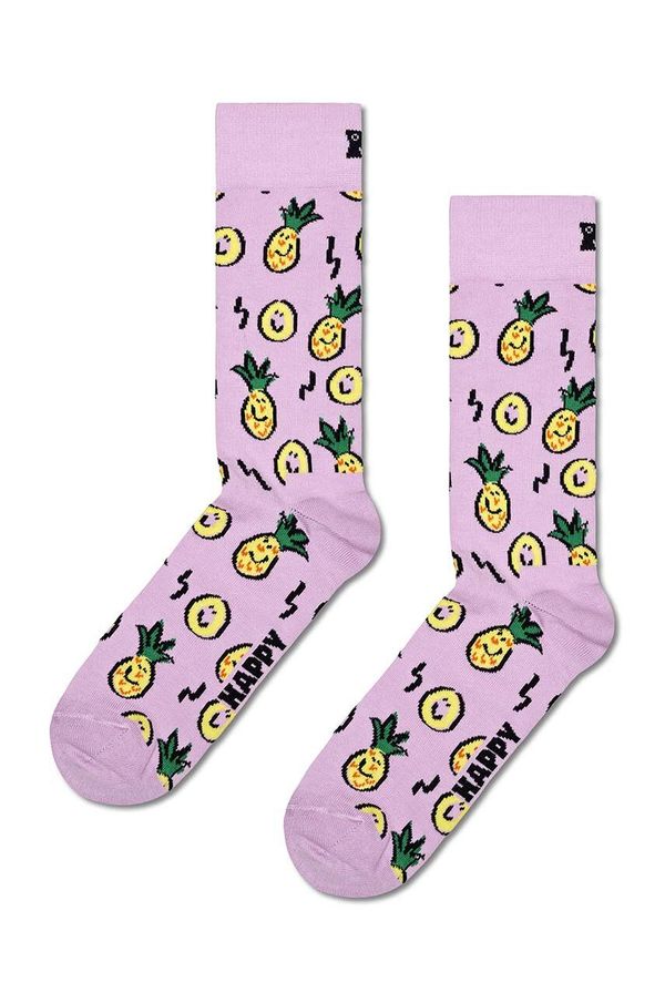Happy Socks Nogavice Happy Socks Pineapple Sock vijolična barva