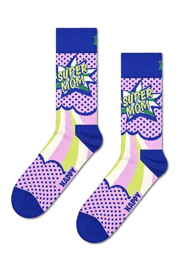 Happy Socks Nogavice Happy Socks Super Mom Sock ženske, vijolična barva
