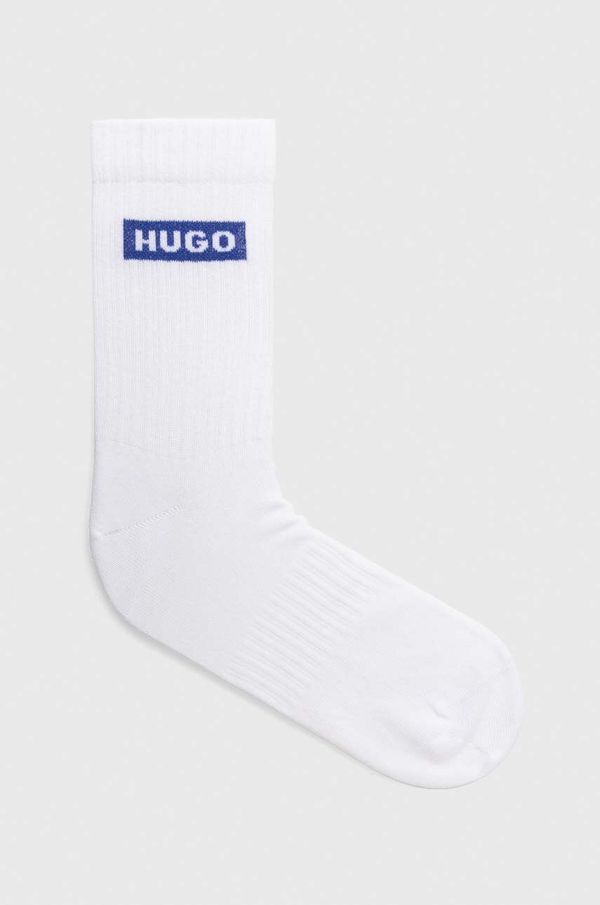 Hugo Blue Nogavice Hugo Blue 3-pack moški, bela barva