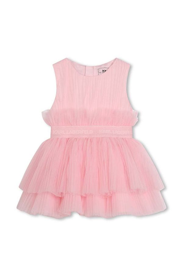 Karl Lagerfeld Obleka za dojenčka Karl Lagerfeld roza barva