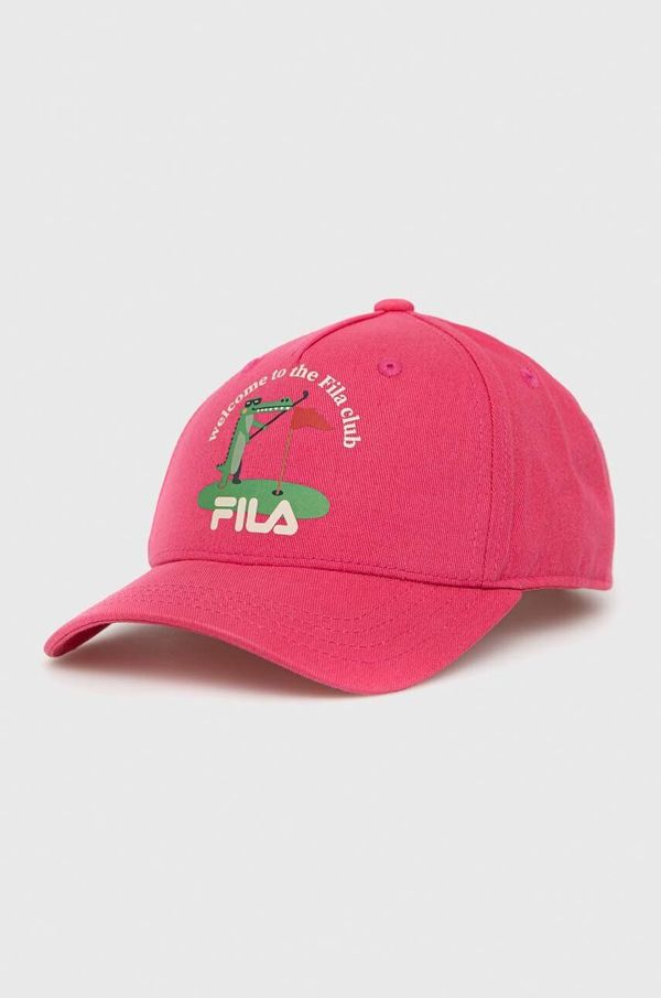 Fila Otroška bombažna bejzbolska kapa Fila roza barva