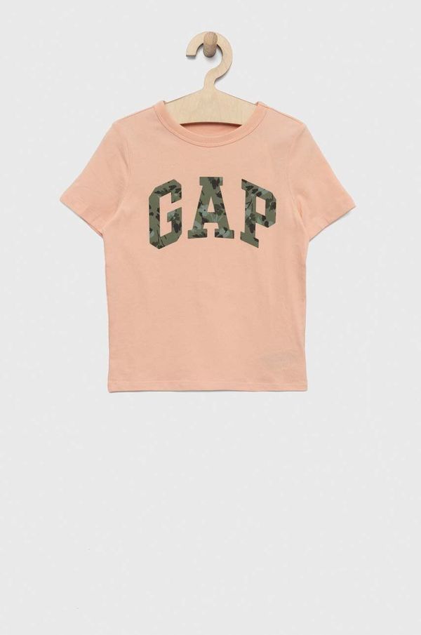 Gap Otroška bombažna kratka majica GAP oranžna barva