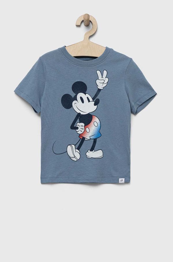 Gap Otroška bombažna kratka majica GAP x Disney