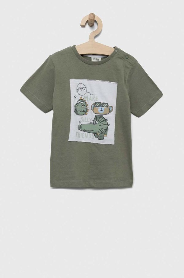 Birba&Trybeyond Otroška bombažna majica Birba&Trybeyond zelena barva