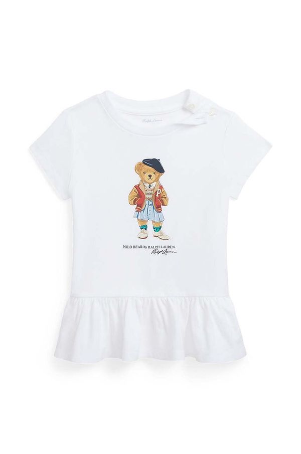 Polo Ralph Lauren Otroška bombažna majica Polo Ralph Lauren bela barva