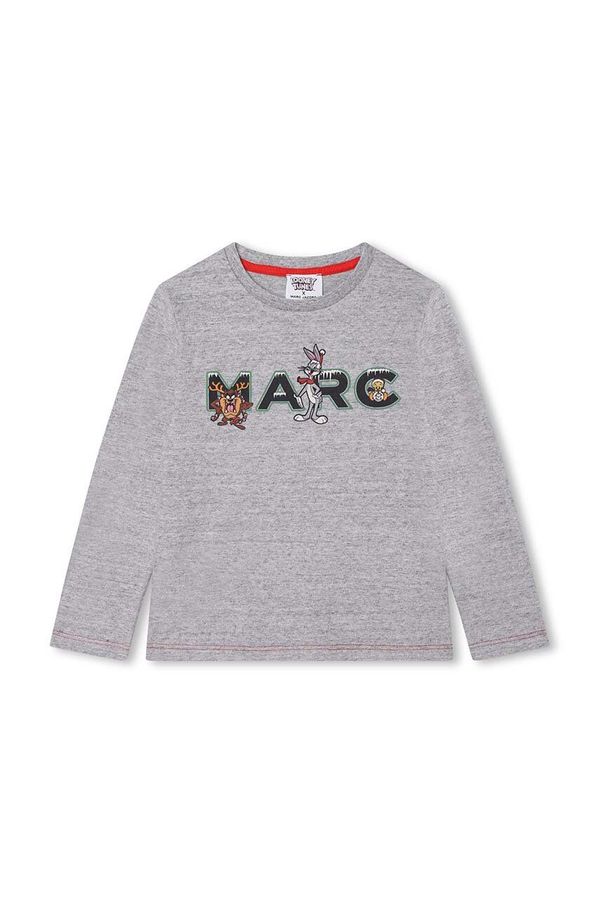 Marc Jacobs Otroška bombažna majica z dolgimi rokavi Marc Jacobs x Looney Tunes siva barva