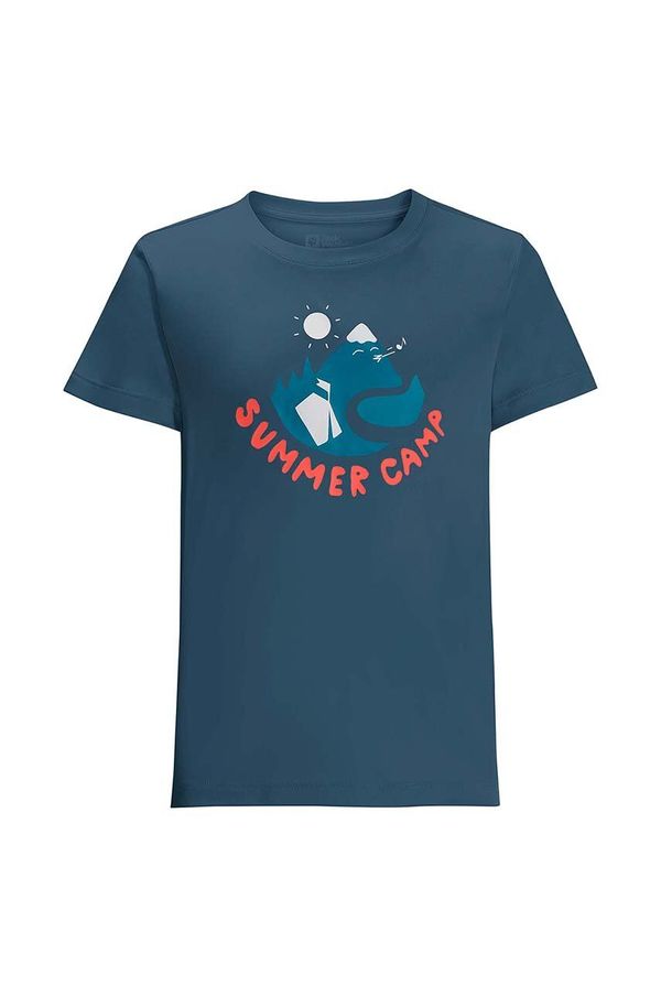Jack Wolfskin Otroška kratka majica Jack Wolfskin SUMMER CAMP T K mornarsko modra barva