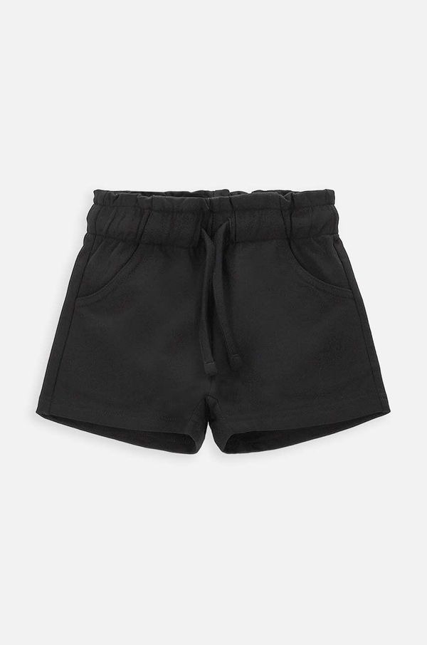 Coccodrillo Otroške bombažne kratke hlače Coccodrillo črna barva