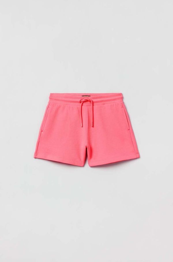 OVS Otroške bombažne kratke hlače OVS roza barva