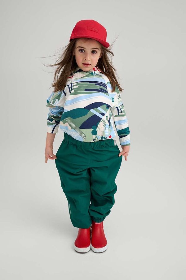Reima Otroške dežne hlače Reima Kaura zelena barva