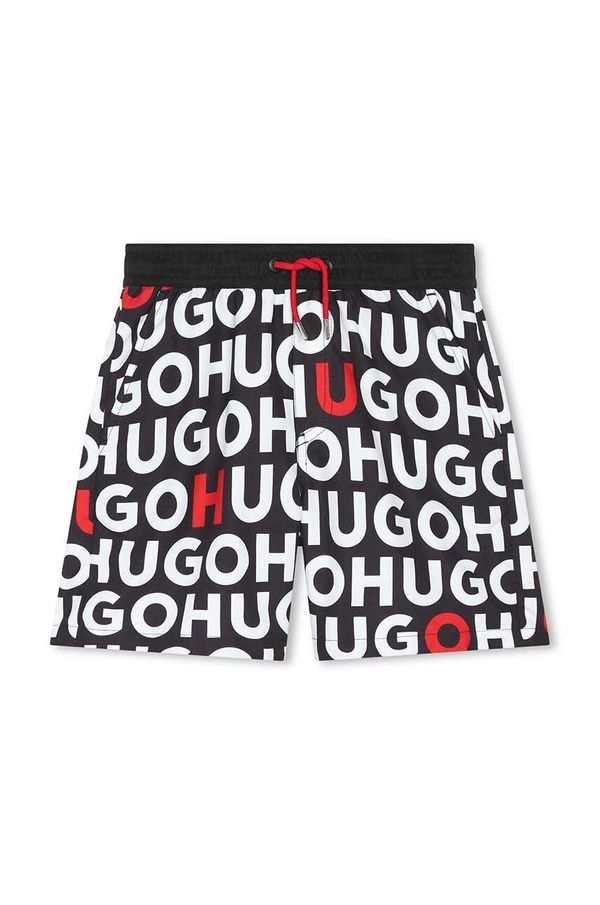 Hugo Otroške kopalne kratke hlače HUGO črna barva