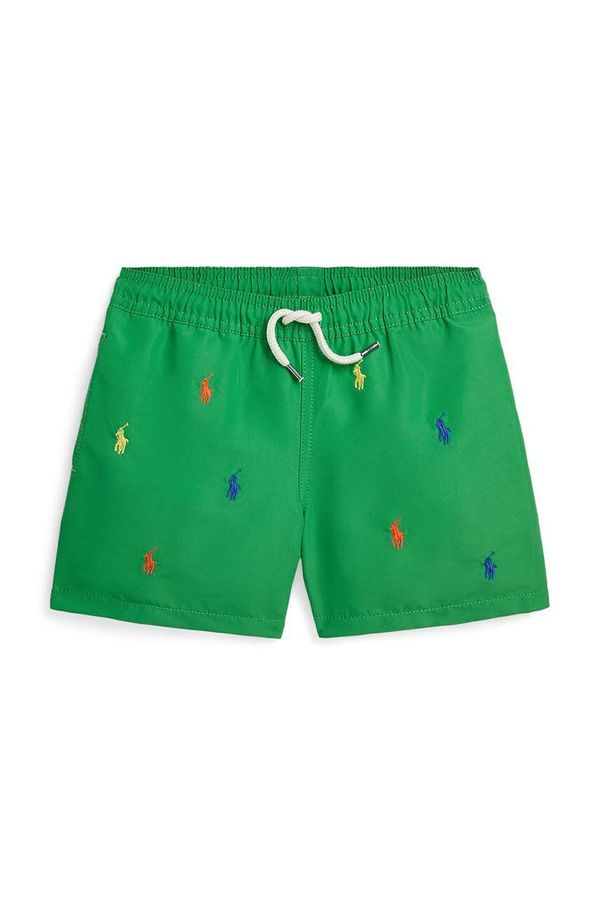 Polo Ralph Lauren Otroške kopalne kratke hlače Polo Ralph Lauren zelena barva