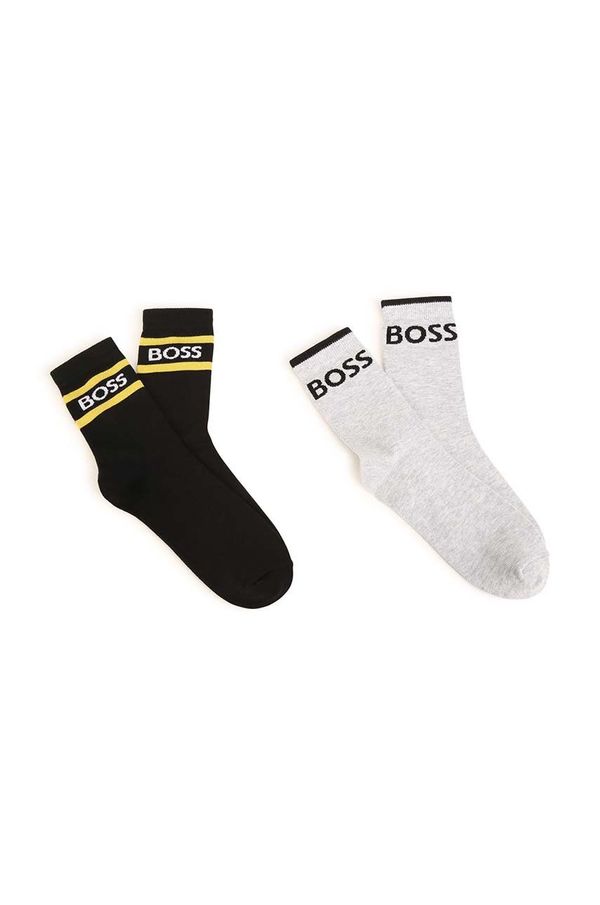 Boss Otroške nogavice BOSS 2-pack črna barva