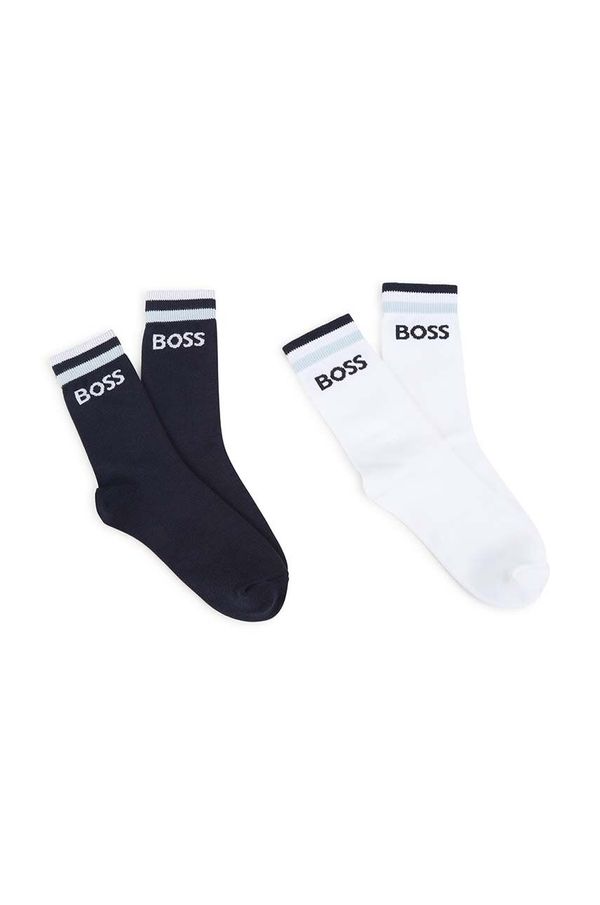 Boss Otroške nogavice BOSS 2-pack mornarsko modra barva