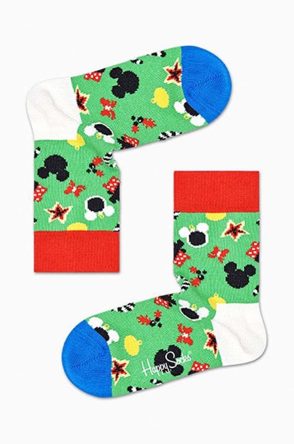 Happy Socks Otroške nogavice Happy Socks x Disney Treemendous zelena barva, KDNY01 7000