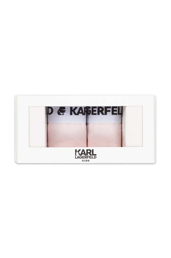 Karl Lagerfeld Otroške spodnje hlače Karl Lagerfeld 2-pack roza barva