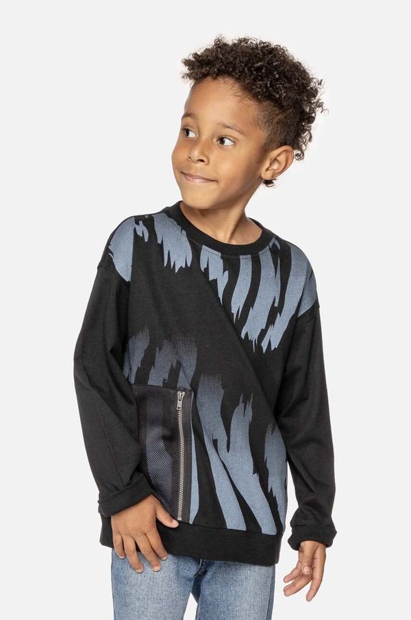Coccodrillo Otroški bombažen pulover Coccodrillo črna barva