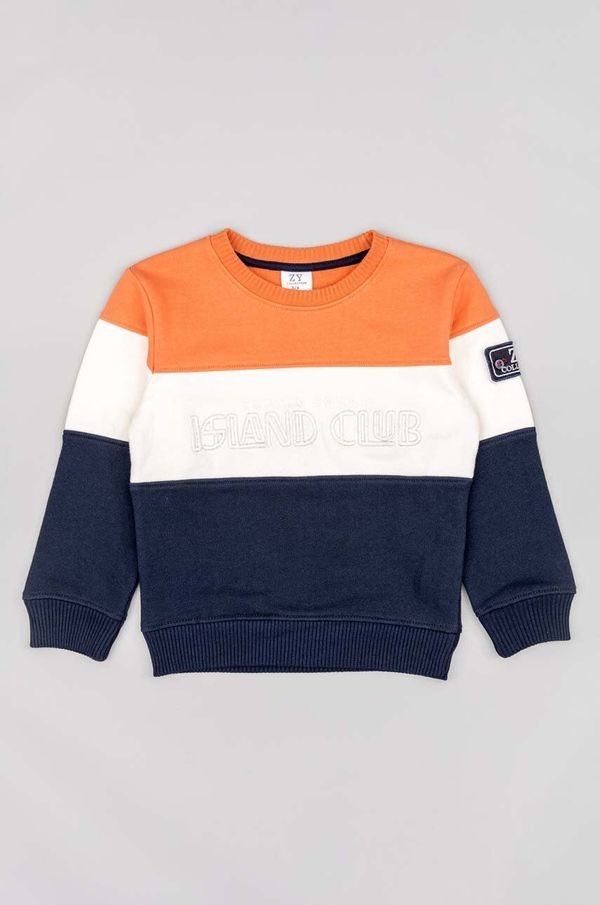 Zippy Otroški bombažen pulover zippy oranžna barva