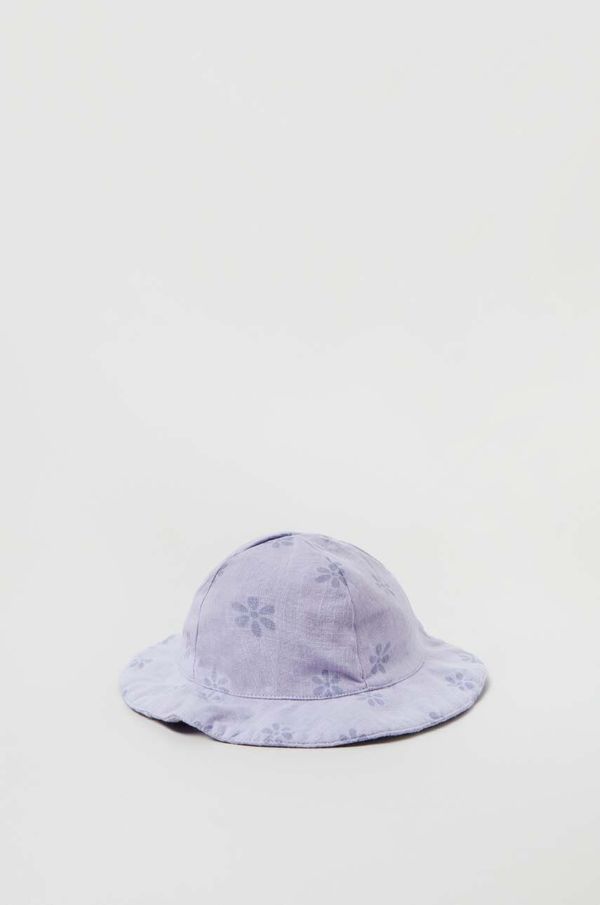 OVS Otroški bombažni klobuk OVS vijolična barva