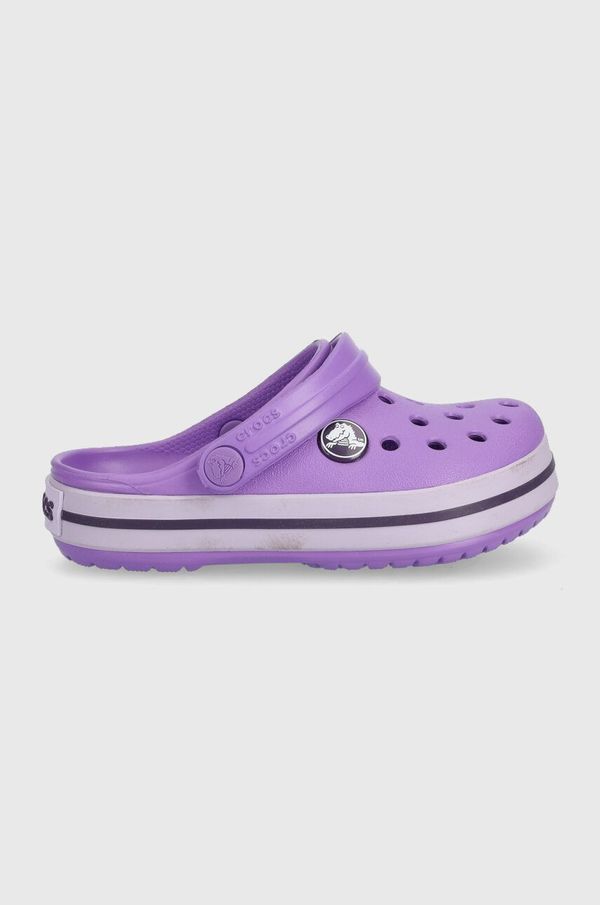 Crocs Otroški natikači Crocs 204537 vijolična barva