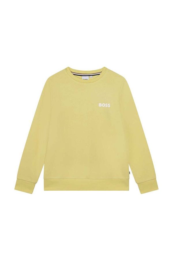 Boss Otroški pulover BOSS rumena barva