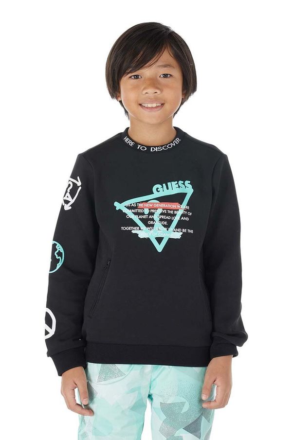Guess Otroški pulover Guess črna barva