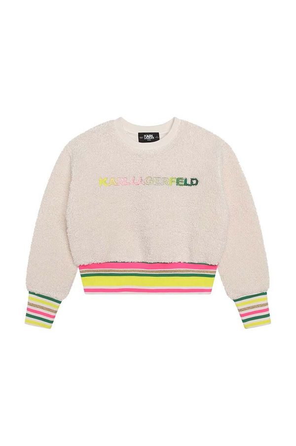 Karl Lagerfeld Otroški pulover Karl Lagerfeld bež barva