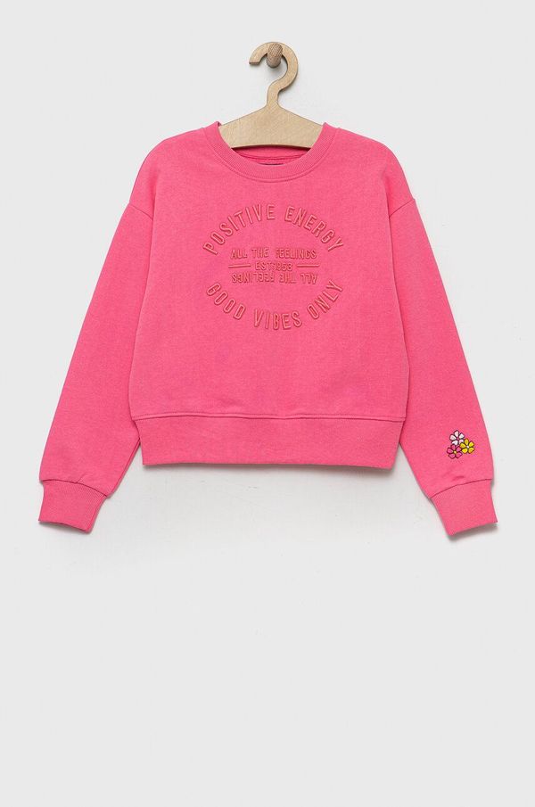 OVS Otroški pulover OVS roza barva