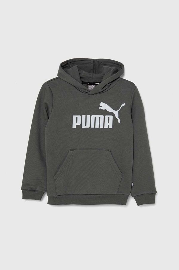 Puma Otroški pulover Puma siva barva, s kapuco