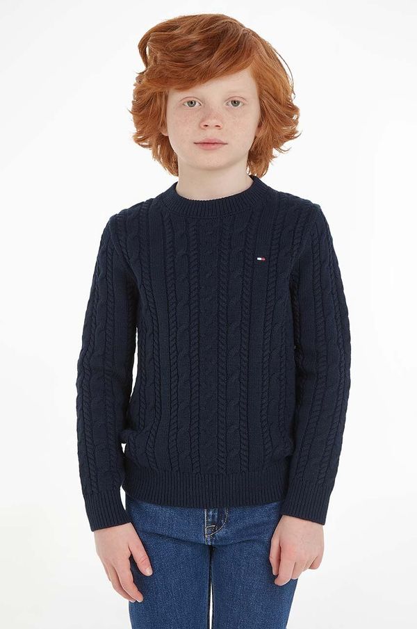 Tommy Hilfiger Otroški pulover Tommy Hilfiger črna barva
