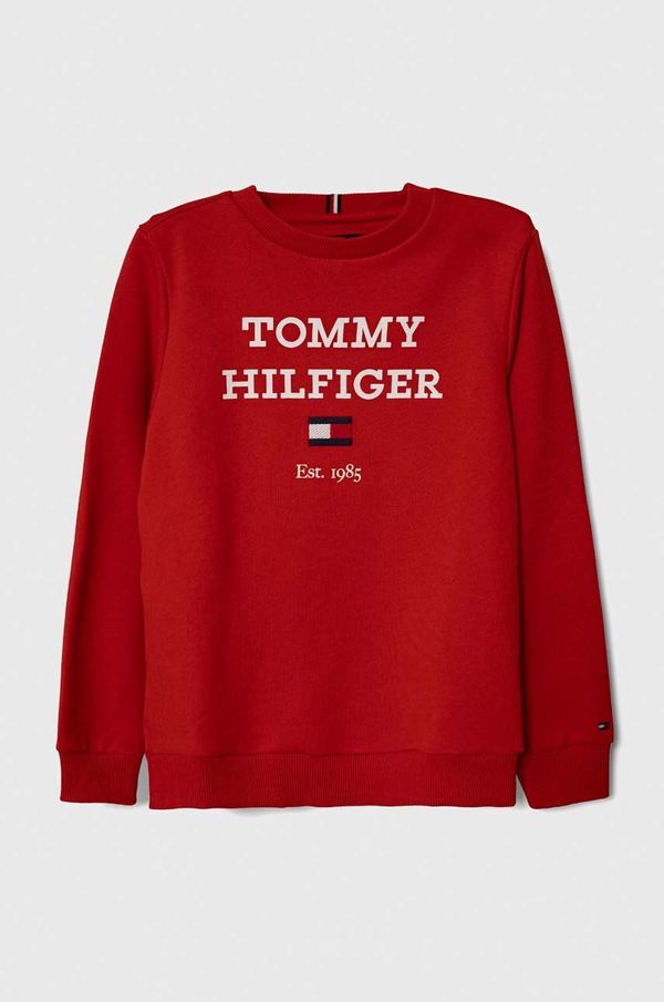 Tommy Hilfiger Otroški pulover Tommy Hilfiger rdeča barva