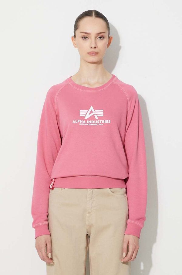 Alpha Industries Pulover Alpha Industries New Basic Sweater Wmn moški, roza barva