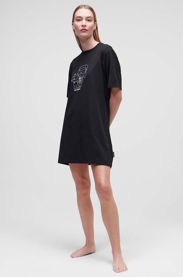 Karl Lagerfeld Spalna srajca Karl Lagerfeld ženska, črna barva