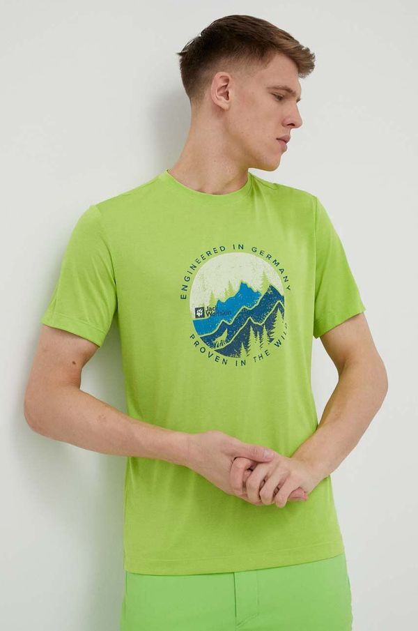 Jack Wolfskin Športna kratka majica Jack Wolfskin Hiking zelena barva