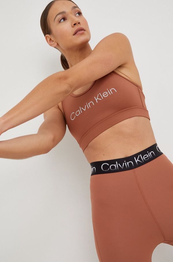 Calvin Klein Performance Športni modrček Calvin Klein Performance Ck Essentials rjava barva