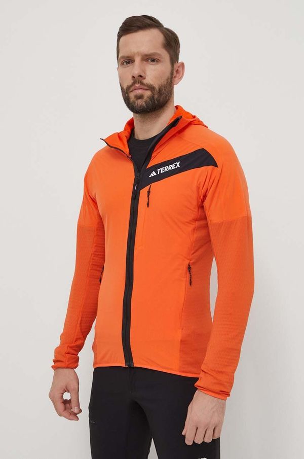 adidas TERREX Športni pulover adidas TERREX oranžna barva, s kapuco, IN7009