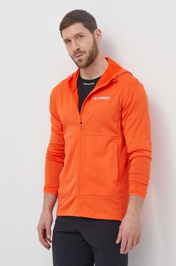 adidas TERREX Športni pulover adidas TERREX Xperior oranžna barva, s kapuco, IQ3720