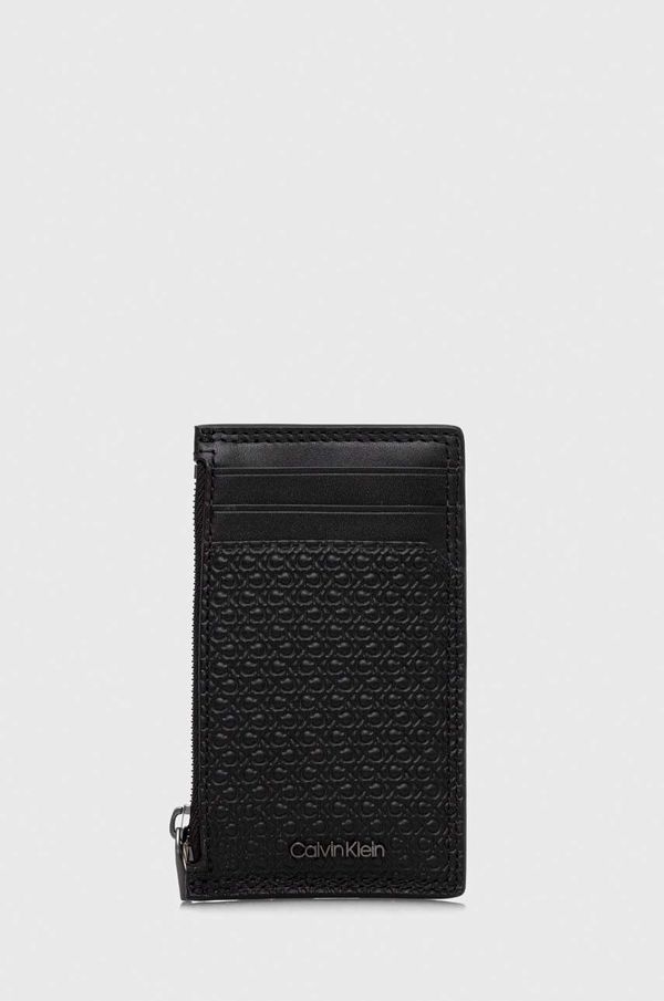 Calvin Klein Usnjena denarnica Calvin Klein moški, črna barva