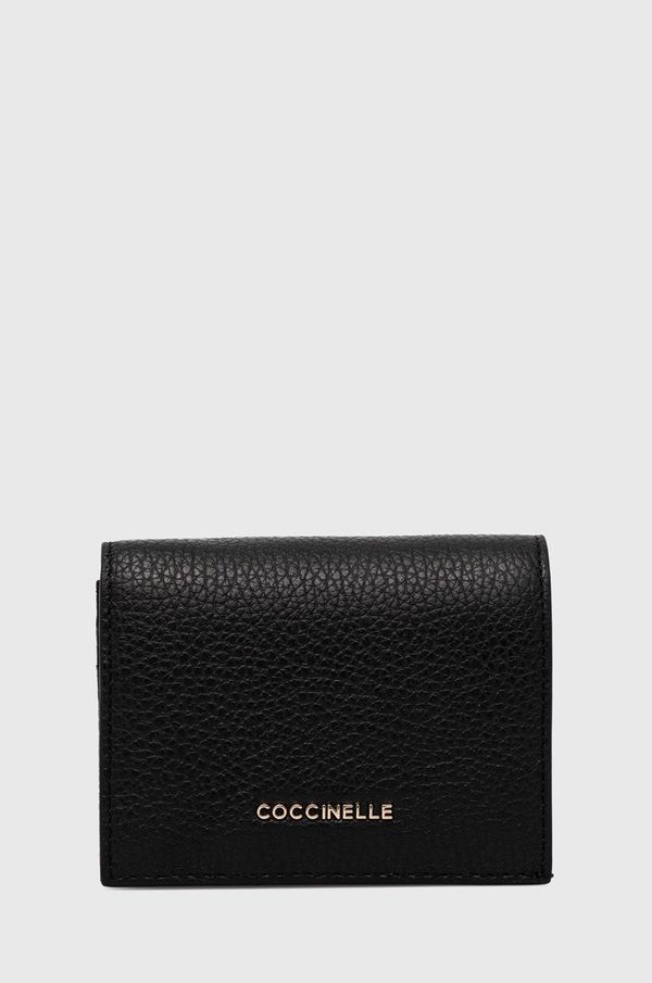 Coccinelle Usnjena denarnica Coccinelle ženska, črna barva