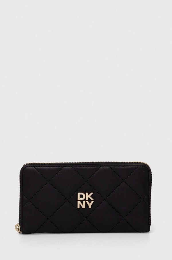 DKNY Usnjena denarnica Dkny ženska, črna barva, R411BB84