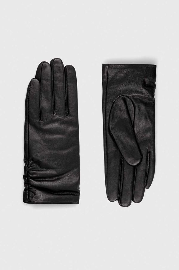 Answear Lab Usnjene rokavice Answear Lab ženski, črna barva