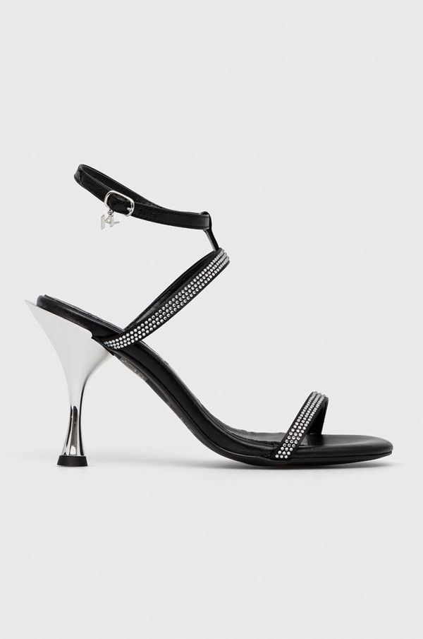 Karl Lagerfeld Usnjeni sandali Karl Lagerfeld PANACHE HI črna barva, KL30829
