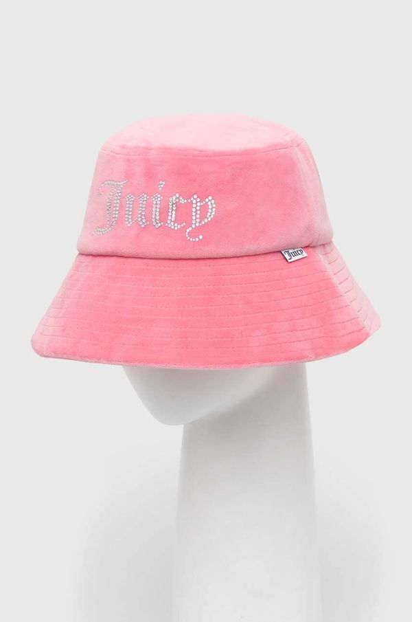 Juicy Couture Velur klobuk Juicy Couture roza barva
