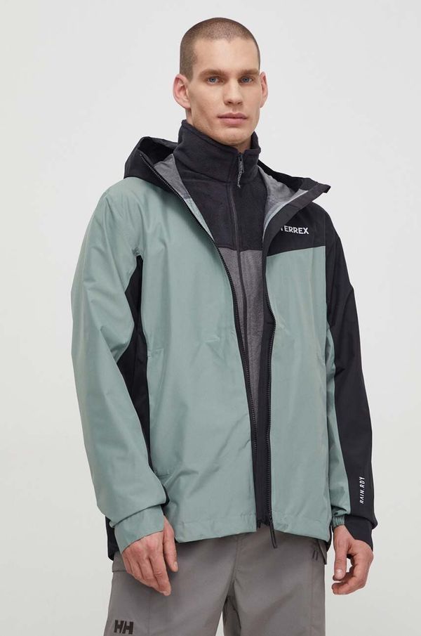 adidas TERREX Vodoodporna jakna adidas TERREX Multi 2.5 L RAIN.RDY moška, zelena barva, IN4770