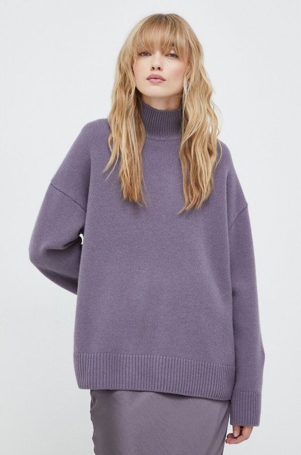 Samsoe Samsoe Volnen pulover Samsoe Samsoe ženski, vijolična barva