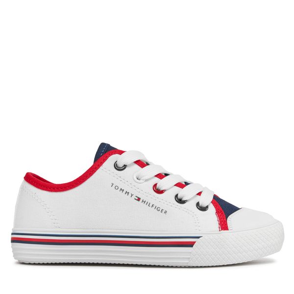 Tommy Hilfiger Modne superge Tommy Hilfiger Low Cut Up Sneaker T3X9-33325-0890 M White/Blue/Red Y003